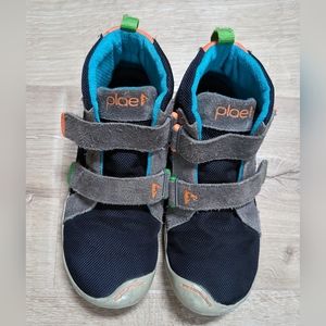 Plae Boys Max Suede Navy Blue Hook and Loop Straps High Top Shoes Size 1